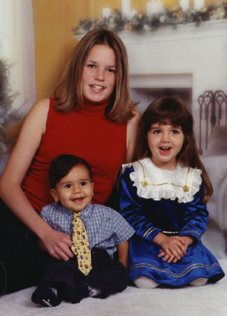 Monica, Selina and Rico - Christmas 2001