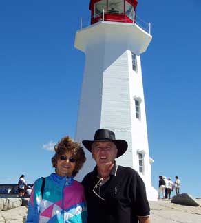Joy and Ray at Peggy's Cove Lighthouse     August 2004